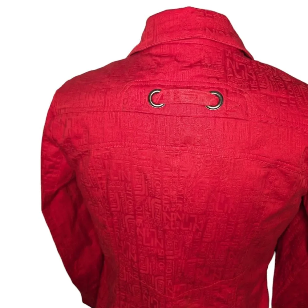 Women's Designer Simon Chang Red Blazer Jacket, Size 12